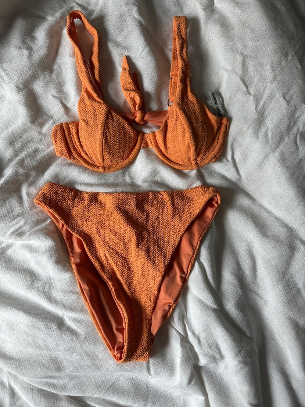 Dippin' Daisy's Orange Textured Womens Bikini Set